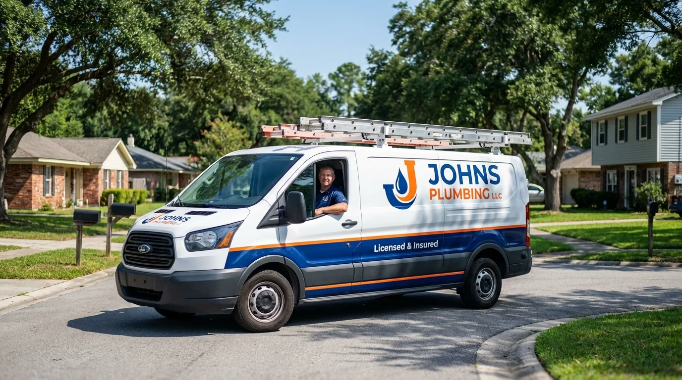 Johns Plumbing LLC service van in San Diego, CA
