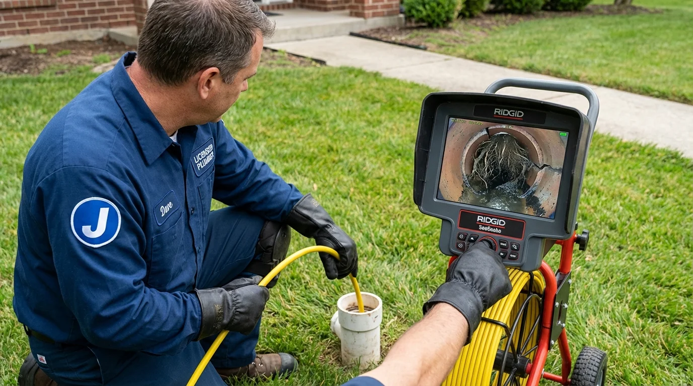 Sewer camera inspection being performed by Johns Plumbing LLC in San Diego